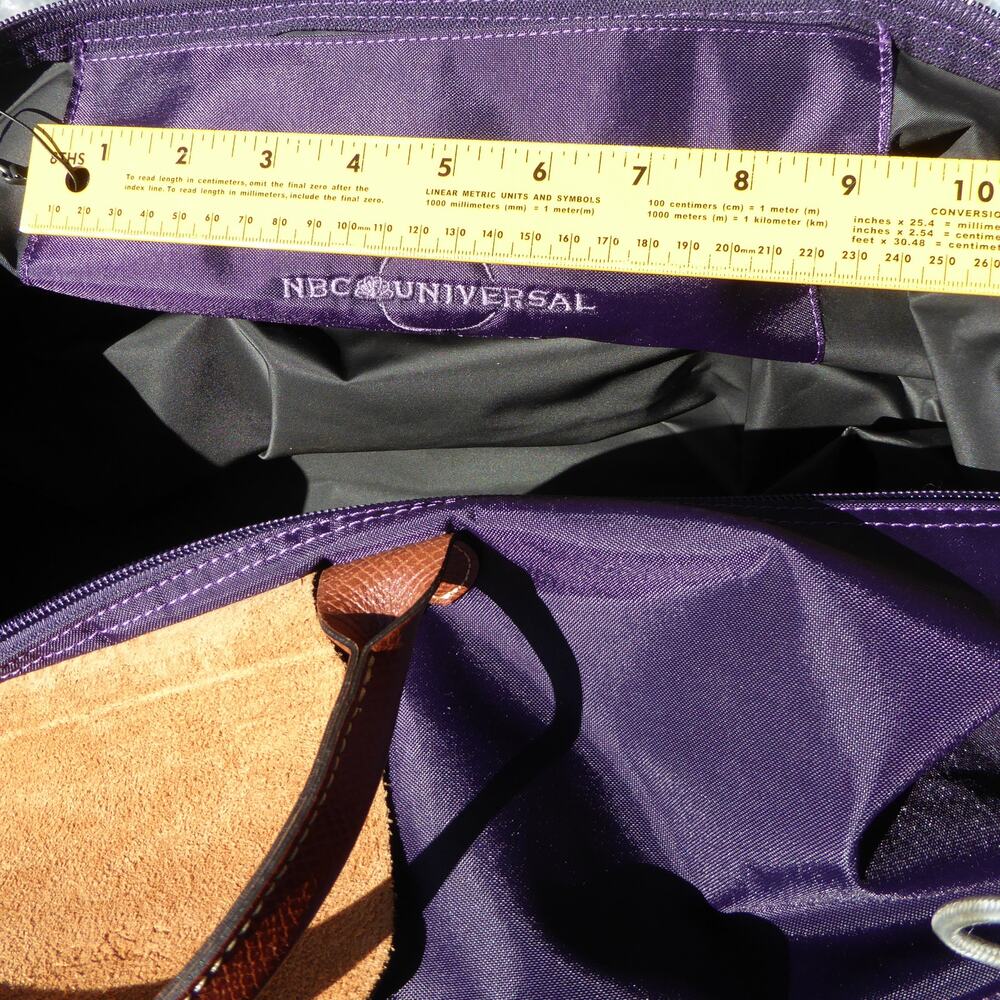 Longchamp Le Pliage Expandable Travel Duffle Bag Nylon Purple Weekender Carry-On - Picture 14 of 16